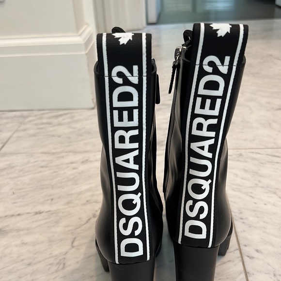 DSQUARED2 combat tape logo lace up platform Boots 37 7 - Picture 3 of 9